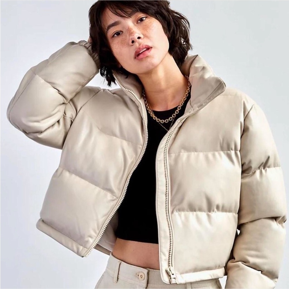 Aritzia Wilfred Free Vista Leather Puffer Jacket